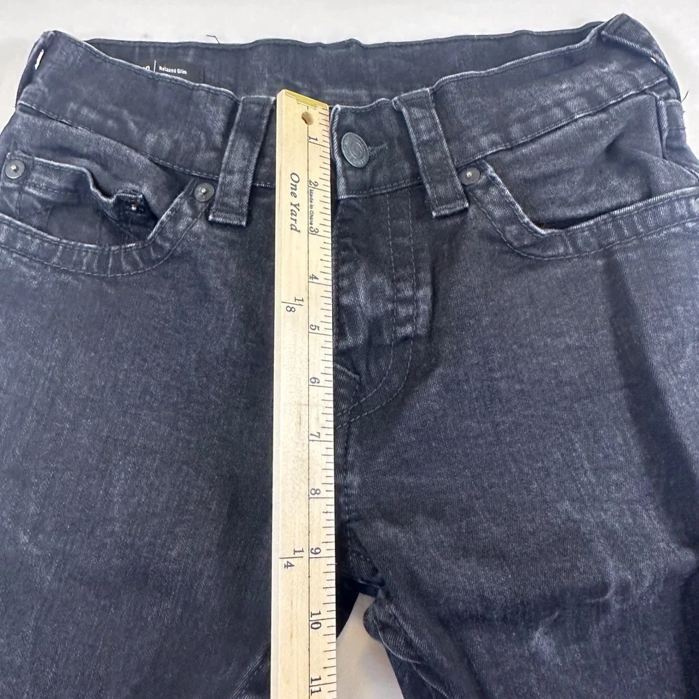 True Religion Geno Relaxed Slim Jeans Black Wash Denim 102158 Size 28x31 Mens